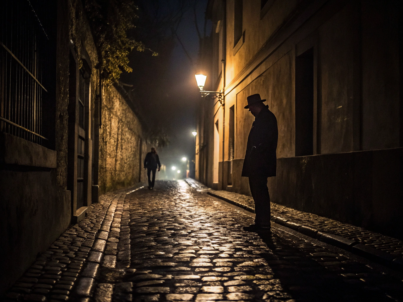 Cinematic film still with dramatic tungsten mood lighting
