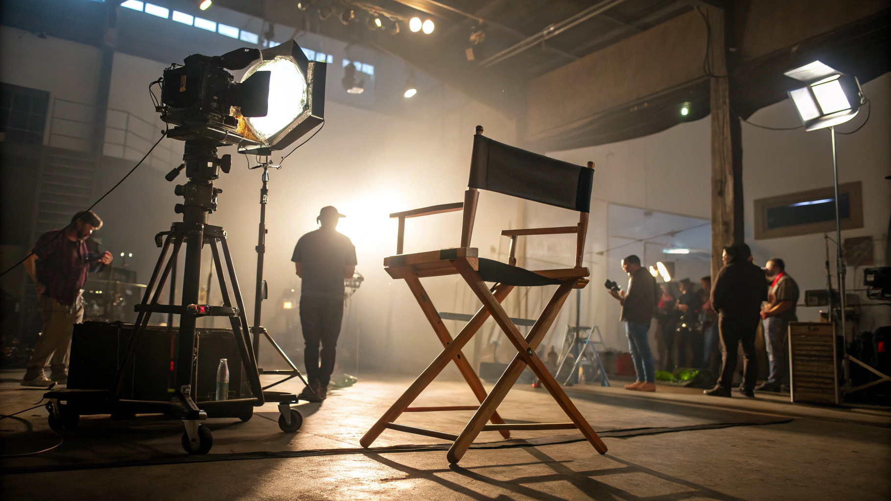 Cinematic film still showcasing dynamic ambient anamorphic lighting