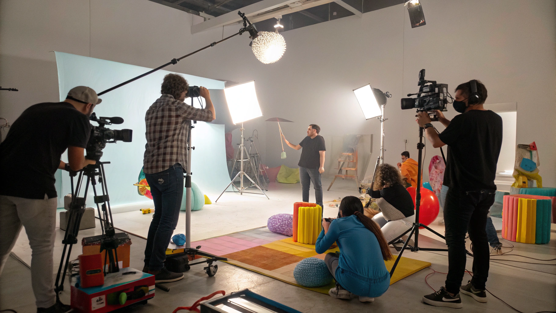 Behind the scenes camera setup on a cinematic location shoot
